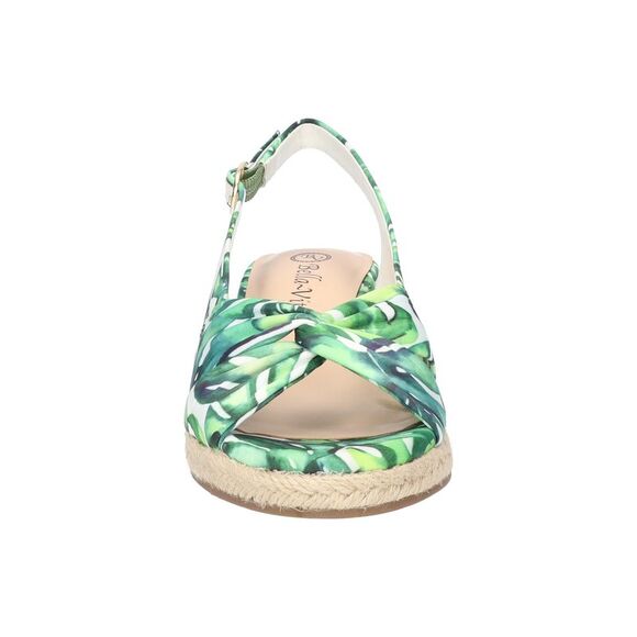 BELLA VITA Womens Green Leaves 0.5" Platform OutKimora Wedge Shoes 5 M - Picture 2 of 3